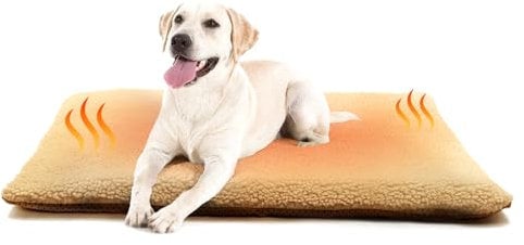 Selbstheizende Decke für Hunde & Katzen Grau 60x90cm - Weich & kuschelige Hundebett Matten - Waschbarer Bezug - Mit Rutschfester Unterseite - Hundekissen für mittlere & kleine Hunde oder Katzen