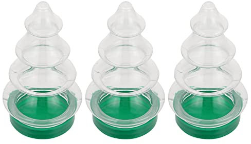 MAGICLULU 3 Stück Weihnachtsbaum-Förmige Acryl-Süßigkeitenboxen Weihnachtsbaum-Bonbonglas Mit Deckel Kunststoff-Keksflasche Transparente Zuckerflaschen Weihnachtsbaum-Förmige