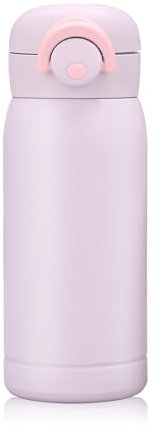 Boziee 350ML/200ML kleine Edelstahl-Thermosflasche Verschluss Lock Thermoskanne BPA-frei Isolierflasche Mini vakuum Wasserflaschen für Sport, Travel, Schule, Outdoor (Creme Lila, 350ML)