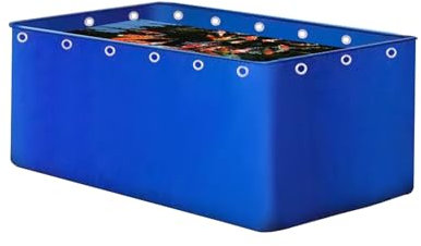 Faltbares Becken Für Innen Und Außen, Faltbecken Für Koi Und Teichfische,Runder Pool Über Dem Boden, Stabile PVC-Folie,Für Die Aquakul(Size:Length * Width: 1x1.5 m/39 * 59 in,Color:Height 0.8 m/31 in)