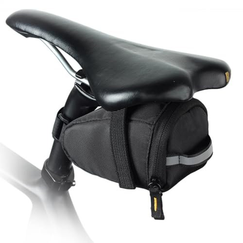 Generisch Bike Saddle Bag, Seat Purse Cycling, 1l Capacity, Reflective Design, Polyester Storage Bag for Small Repair Tools, Tail Lights, Phone, Power Banks, Night Riding