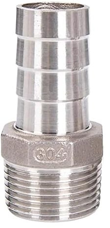 1 unidad 1/4,3/8,1/2, NPT conector de tubería de rosca macho X 8mm 10 Mm OD lengüeta cola de manguera reductor conector de acero inoxidable 304(10mm Hose ID,3/8)
