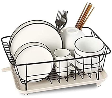 Escurreplatos Escurridor De Platos Estante Para Platos De Acero Inoxidable 304 Con Bandeja De Goteo, Escurridor De Platos, Armario Para El Hogar, Estante De Secado De Platos Para Encimera De Cocina Es