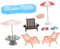 Sosoport 1 Set Puppenhaus Schwimmbad Puppenhaus Miniatur Hausdekor Mikro Strand Requisite Mini Szene Kleines Spielhaus Miniatur Hauszubehör Miniatur Strandkorb Aus