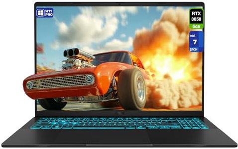ASUS V16 Gaming Laptop, Intel i7-240H, 64GB DDR5 RAM, 2TB PCIe SSD, 16 WUXGA (1920x1200) 144Hz, Nvidia G-Force RTX 3050, tastiera retroilluminata, W11 Pro, nero opaco