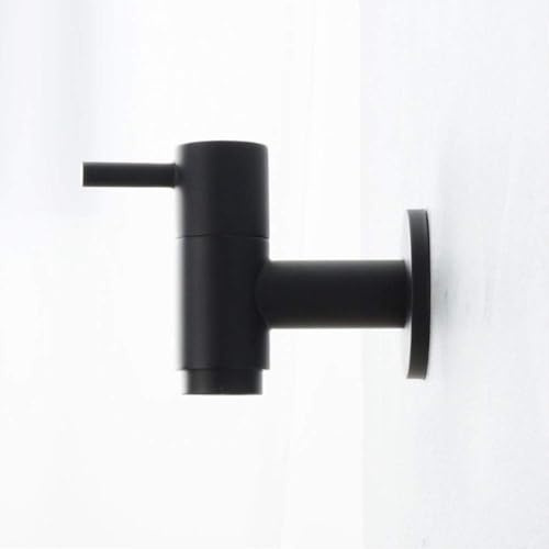 Outdoor Garten Wandmontiertes Becken Wasserhahn Raum Waschwasserhahn Massives Messing Single Cold Waschbecken Wasserhahn, Black Aerator