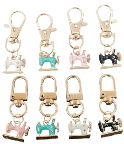 EIOLWJIEO Mini Nähmaschine Charms Schlüsselanhänger Retro Stil Für Vintage Liebhaber Retro Winzige Nähmaschinen Anhänger Legierung, Typ+3
