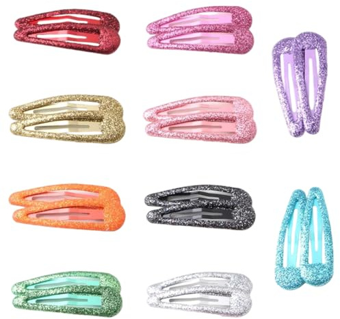 20 Pezzi Glitter Clip a Scatto per Capelli, Colorati Glitter Paillettes Fermacapelli, Fermagli per Capelli in Metallo, per Donna Bambina