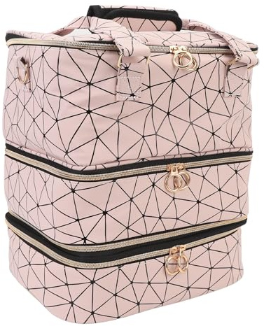 3 Layers Nail Kit Storage Case, Holds 84 Bottles Detachable Nail Polish Bag Gel Polish Organizer with Shoulder Straps for Storage Manicure Tools