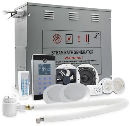 Douche À Vapeur For Salle De Bain 6kw, Bluetooth, Radiocommande, Générateur De Sauna, Écran Tactile LCD, For Hammam, 5 À 8 Mètres Cubes Efficace Chauffage(VS-C060-6KW-HP)