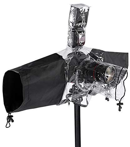 CHICIRIS Wasserdichte Abdeckung für DSLR-Kameras mit Wasserdichten Reißverschlüssen und Lichtdiffusor für Regenschutz und Sandbeständigkeit für Spiegelreflexkameras der Gesamten Serie – Schwarzes