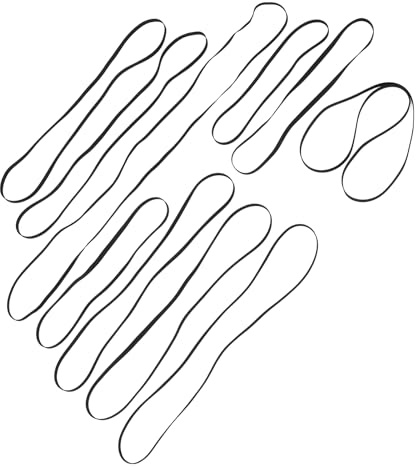 Plattenspieler Riemen, 10 Größen 190–471mm hochelastisches Gummi geräuscharm Phonographen Riemen quadratischer Kassettenhahn Mix Kassettenband Cassette Tape Ersatz für Schallplatten CD DVD Player