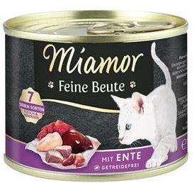 MIAMOR - Preda fine | Cibo umido per gatti adulti con 7 varietà di carne e frattaglie. Alimento completo senza cereali con taurina in lattina senza additivi artificiali | 12 x 185 g