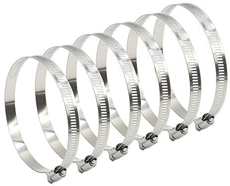 Schlauchschellen Set 6 Stück Spannbereich 91-114 mm Schlauchschelle Edelstahl Schlauchbinder Stabil Industriequalität mit Schneckengewinde