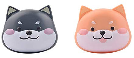 2 Pcs Cute Dog Contact Lens Case Travel Kit Portable Animal Contact Lens Box Holder Soak Storage Container with Mirror Bottle Tweezers Stick Remover Tool