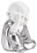Widdop HESTIA HE1675 Baby Buddha Kind Zen Geschenk Ornament Hände am Kinn Silber und Weiß