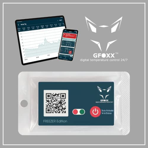 GFOXX Bluetooth Datenlogger Thermometer - 380 Tage Laufzeit, -25°C bis +70°C - Automatische HACCP-Temperaturlisten - Digitale Dokumentation per kostenloser App - 24/7 Überwachung mit Alarmfunktion