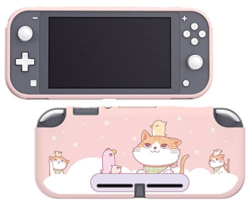eXtremeRate PlayVital Cover per Nintendo Switch Lite,Custodia Protettiva Copertura TPU Morbido Carino per Nintendo Switch Lite Console,Gattino e Pollo