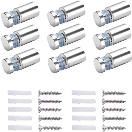 Qrity 40x Distanziatori di Vetro, Distanziali Hardware di Montaggio Pubblicità Vetro Distanziatore Acrilico, 12X25mm, con Accessori per Il Montaggio a Vite