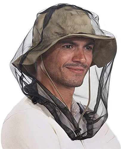 JIAHG Outdoor Kopfnetz Hut Kappe Antimücke Hut Imkerei Hut Sonnenhut mit Mückennetz Vollgesicht Nacken Anglerhut Schutz vor Käfer Biene für Outdoor Angeln Gartenarbeit Wandern