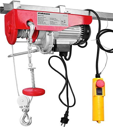 Stakmann Paranco Elettrico Argano Montacarico Fili Verricello Paranchi Elettrici Sollevatore Carico Sollevamento 220 V Sovraccarico Ascensore Con Telecomando (125kg/250kg)