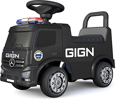 TURBO CHALLENGE - Mercedes Antos GIGN - Lauflernhilfe - 119218 - Freilauf - Schwarz - Max. 25 kg - Kunststoff - Batterien Nicht enthalten - Kinderspielzeug - Geschenk - Ab 12 Monaten