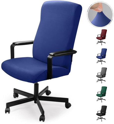 Eozakavod Funda de Silla de Oficina Modernas Estilo Simplista Cubiertas de la Silla de la computadora de Oficina Cubierta de la Silla Oficina removible (no Incluye Sillas)(Azul,M)-N