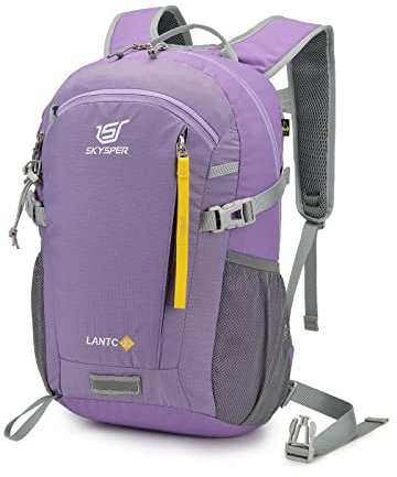 SKYSPER Leicht Wanderrucksack Klein Rucksack mit Rückenbelüftung Trekkingrucksack aus atmungsaktivem 3D Air Mesh Polyester Camping Outdoor Wandern Rucksack