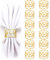12 Stück Serviettenringe Gold, Hollow Out Metall Serviettenringe, Serviettenhalter Esstisch Dekoration, Gold Serviettenschnallen für Weihnachten Hochzeitsfeier Abendessen Jubiläum Tischdekoration