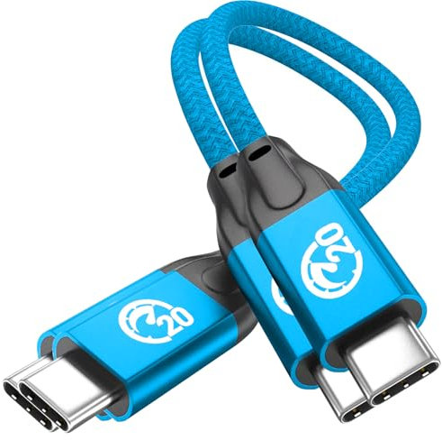 UseBean USB C to USB C Cable 100W 0.2M(2 Pack), USB C 3.2 Gen 2X2 20Gbps Data Transfer 4K@60Hz Video Display Type-C PD Charger Cord, for iPhone 15 Pro Max, MacBook Pro, iPad Pro, Galaxy S24/S23