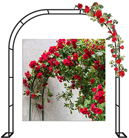 LYAH 120CM 140CM 180CM Metall Rosenbogen Gartenbogen 200CM 240CM 280CM 350CM Torbogen Pergola Rankhilfe Rankgitter Für Kletterpflanzen, Hochzeit Dekorationen Bogen, Freistehend (Size : 120x220x40CM)