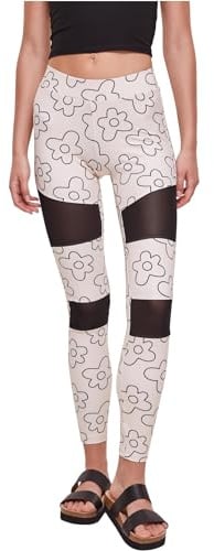 Urban Classics Damen Leggings Ladies Tech Mesh AOP Leggings softseagrassflower XXL