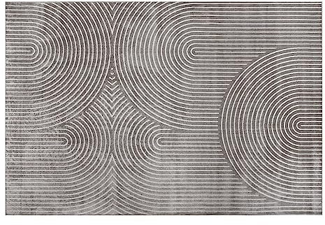 Douceur d'Intérieur Geode rechteckiger Teppich (140 x 200 cm), Grau, Viskose-Relief
