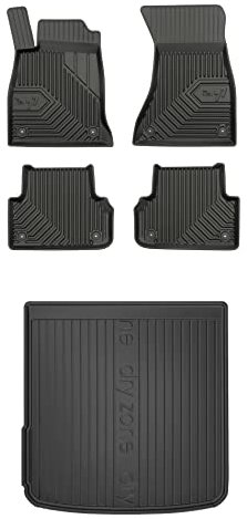 FROGUM EIN Satz Gummimatten Auto Fußmatten und Kofferraumwanne Kofferraummatte für Audi A4 B9 Avant 2015-2023 | Hohe Kante | Robust und langlebig