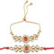 RNGEMS 2 traditionelles Rakhi-Set mit Premium-Steinen für Bhaiya Bhabhi mit Roli Chawal, Packung für Rakshabandhan Rakhi Combo, Schiebeknoten-Designer-Armband, Schmuckgeschenk, Stein, Zirkon Edelstein