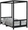vidaXL Kinderbett, Kinder Bettgestell mit robusten Latten, Himmelbett für Kleinkinder ab 4 Jahren, Einzelbett Kinder Holzbett, Schwarz 80x160 cm Massivholz Kiefer