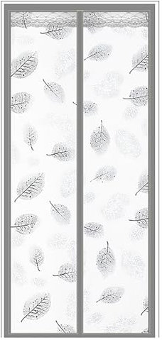 Magnet Thermo Türvorhang 100x220CM, Full Frame Klettverschluss Magnetisch Gitter Tür Ohne Bohren Zusammenklappbar, für Balkontür Wohnzimmer- B