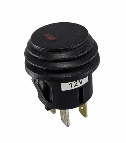 Interruptor de botón a presión impermeable para coche, Pulsador 12 V, 20 A, con punto rojo, montaje a presión en orificio de 20 mm, interruptor de 3 pines para coches, camiones, barcos ASW-29D