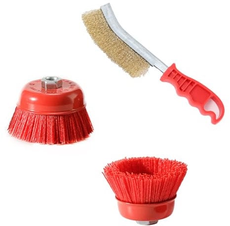 Zzcy 2 Stück Nylon Topfbürste für Winkelschleifer und Bohrmaschine 75mm Durchmesser Innengewinde M14 inklusive 1 Drahtbürste,Winkelschleifer Bürste zur Entfernung von Rost Korrosion und Farbe
