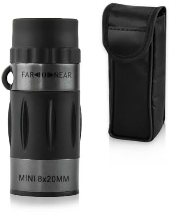 Andoer Monokulares Teleskop, 8x20 Mini-Monokular, Pocket Prime Monokular, Handteleskop mit Tragetasche für Erwachsene, Wandern, Camping, Tierbeobachtung, Mond, Sport, Spiele, Konzerte
