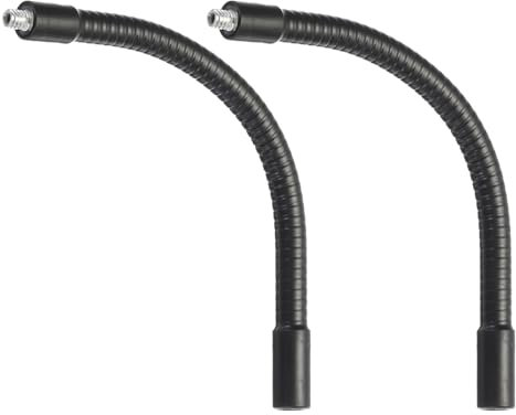 PATIKIL 8 Gooseneck, 2 Pcs 1/4-20 Female to Male Thread Metal Universal Hose Flexible Arm Gooseneck Tube Extension Holder for Action Camera, Phone, Microphone, Black