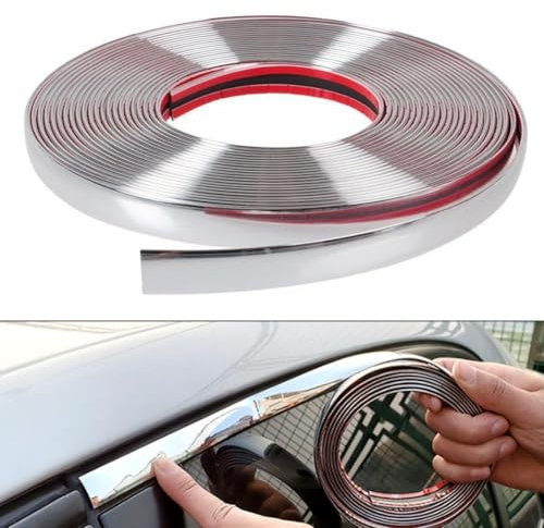 Flieseneinfassung, 12,5 m, PVC-Zierleiste, flexible Zierleiste für Deckenwände, Verkleidungen, Auto-Dekorationen (10 mm x 12,5 m)