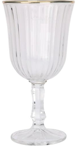 Excellent Houseware Verre à vin rayé avec bord doré 240 ml