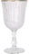 Excellent Houseware Copa de vino a rayas con borde dorado, 240 ml