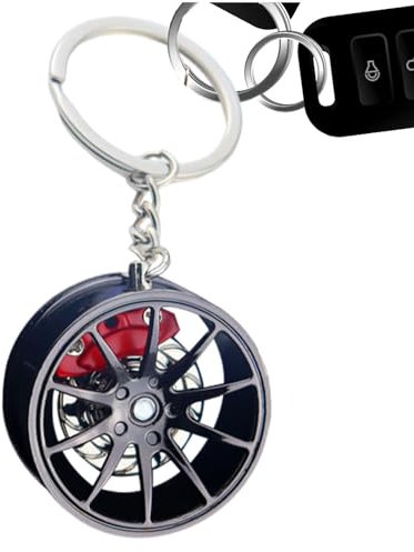 Pruojhw Auto-Radnaben-Schlüsselanhänger, Radnaben-Metall-Schlüsselanhänger, Felgen-Schlüsselanhänger, Felgen-Schlüsselanhänger, Autozubehör für Herren, Radnaben-Schlüsselanhänger für Autoliebhaber
