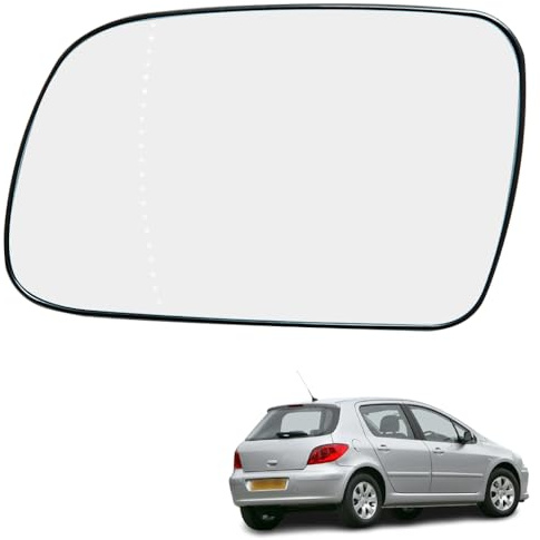 Ruolin Espejo Retrovisor Coche Izquierdo, Retrovisor Exterior Coche Cristal de Retrovisor Calefactable Compatible con Peugeot 307 407