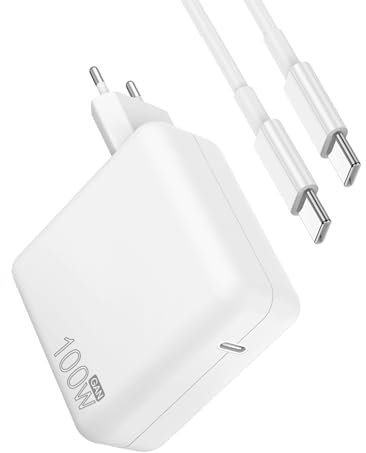 Chargeur USB C 100W 96W, Adaptateur Secteur pour MacBook Pro 16/15/14/13 Pouces, iPad Pro 12.9/11 Pouces, Lenovo ThinkPad, Acer, HP et Tous Les périphériques USB-C, Rapide avec câble C vers C 2M