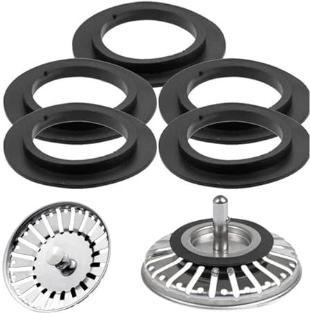 Parthan 5 Pcs Replacement Basket Strainer Seals for Franke, 54mm Sink Plug Rubber Seal Compatible with 78 79 80 82 83mm Franke Sink Plug, Rubber Gasket, Durable and Flexible Sink Accessories