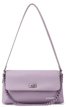 QUEEN HELENA Borsa Rigida a Spalla Borsetta Capiente Casual Elegante Donna M1044 (Lilla)