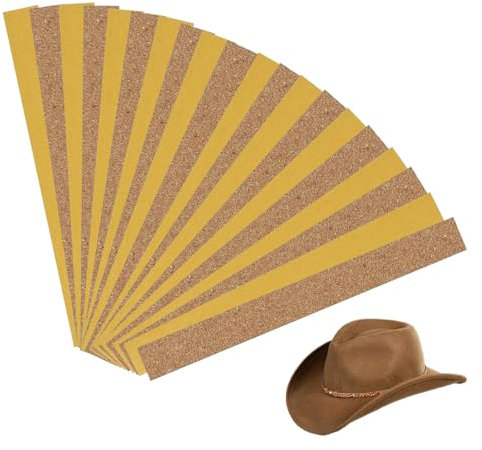 Pluvyze 24 Stück Hut Verkleinerung,Hutband Innen Zum Verkleinern,Self-Adhesive Hutband Innen,Kork Selbstklebend,Einfach Anwendbare Korkeinlagen,Komfortabel zu Tragen,Ideal für Alle Hutarten